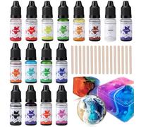 Epoxy Resin Pigment, 16 Colors Concentrated Liquid EpoxyResin Dye, Transparent Resin Colorant for Coloring, DIY Jewelry Making, Art Crafts - 10ml Each