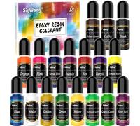Epoxy Resin Pigment - 18 Colour Liquid Colorant, Highly Concentrated UV Resin Dye for DIY Jewelry Making, Paint and Craft - 10ml Each