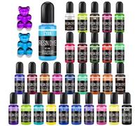 Epoxy Resin Pigment - 30 Colors Concentrated Liquid Epoxy Resin Dye, Translucent Resin Colorant for Resin Coloring, DIY Resin Jewelry Making, Paint, Resin Art Crafts - 0.35oz/10ml Each