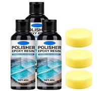 Epoxy Resin Polish, High-Gloss Epoxy Resin Polish with Sponge, Restores Dull Re sin To Crystal-Clear High Gloss. Removes Scratches & Haze. Effortless Hand Po lish (3pcs)