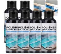 Epoxy Resin Polishing Compound & Wax, Premium Scratch Removal & Shine Restorer Kit for Resin Art, Countertops, Tables & Jewelry, Includes Sponge for Manual Hand Polishing, High-Gloss Effect (6pcs)
