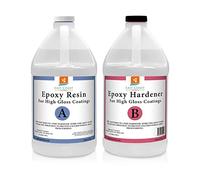 Epoxy Resin Super Clear 1 Gallon Kit | 1:1 Resin and Hardener for High Gloss Coatings | For Bars, Table Tops, Flooring, Art, Bonding, Filling, Casting | Safe for Wood, Metal, Stone, Fiberglass & More!