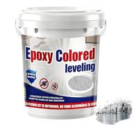 Epoxy Sand Floor Paint, Epoxy Floor Paint, High Gloss Marble Finish Epoxys Floors Coating, Suitable For Indoor And Outdoor (White hemp gray,Cover 7 sq. ft)