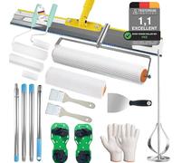 Epoxy Spiked Roller Self Levelling with Mixing Paddle, Self Levelling Tools, Extension Pole 162cm, Stainless Steel Scraper, Spiked Shoes, Markless Sawtooth Self-Leveling Rake