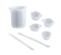 Epoxy Split Cup Silicone Mixed Measure Stir Stick Stirring Rods Epoxy Liquid Paint Mixing Stirrer for Craft Resin Moulds Silicone Cute