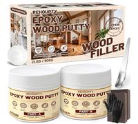 Epoxy Wood Putty Filler Kit, High Capacity Strength Wood Epoxy & Repair Kit - Stainable Paintable 32oz 2-Part Putty Filler, Woodon Filler Interior & Exterior Furniture Repair Set for Damages (White)