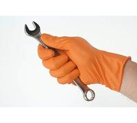 Eppco 8842 Tiger Grip Orange Nitrile Gloves - S | Powder & latex free, for automotive, industrial, cleaning, and maintenance work