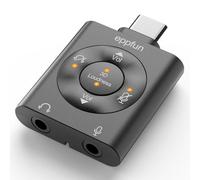 eppfun HiFi USB DAC Headphone Amplifier, 24bit/96kHz Hi-Res 3D Lossless Audio with 3.5mm & Mic Jack for iphone15/Pro/Max/Android Smartphone/Tablet/PC/Music Players