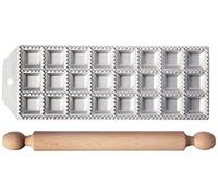 Eppicotispai 24 Holes Aluminum Square Ravioli Maker with Rolling Pin