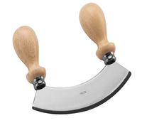 Eppicotispai Stainless Steel 6-Inch Mezzaluna Chopper/Mincer with Wooden Handle, Small as Dimensions on The Blade is Indeed 6-inches