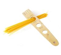 Eppicotispai We Love Pasta Spaghetti Measure - 1 Piece - Silver Wooden Spaghetti Fork - 28.4cm x 5.5cm x 0.4cm