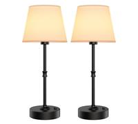 EppieBasic Rechargeable Table Lamp Cordless: Fast Charging & Long Lasting - 2700K Warm Light Vintage Black Lamps for Women Housewife - Living Room Dinning Bedroom - 2 Pack