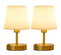 EppieBasic Rechargeable Table Lamp Cordless: Fast Charging & Long Lasting - 2700K Warm Light Vintage Small Gold Lamps for Women Housewife - Living Room Bedroom - 2 Pack