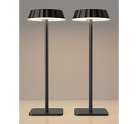 EppieBasic Table Lamp Wireless Battery Set of 2: 18 W Quick Charge in 2.5 H - 3 Colour Temperatures Dimmable - Portable & IP65 Waterproof for Living Room Outdoor - Black
