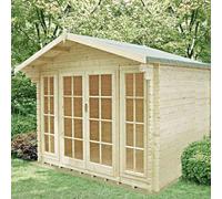 Epping 10' 11" x 11' 9" Apex Log Cabin - Premium 28mm Cladding Tongue & Groove