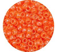 Eppingwin 1000 Orange Glitter Pony Beads, 6x9 mm, Round Plastic Hair and Craft Beads