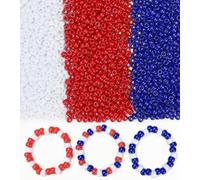 Eppingwin 1000+ pcs Pony Beads, Bracelet Beads for Hair Braids, Plastic Bead for Bracelets, Necklaces, Keychains, DIY Crafts (Flag Color)