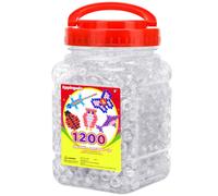 Eppingwin 1200pcs Pony Beads for Bracelets, 6x9mm Kandi Beads for Hair Braids, Easy Storage Pony Bead for Jewelry Making (Glitter Clear)