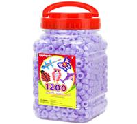 Eppingwin 1200pcs Pony Beads for Bracelets,6x9mm Kandi Beads for Hair Braids, Easy Storage Pony Bead for Jewelry Making (Purple)