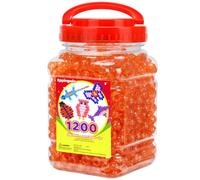 Eppingwin 1200pcs Pony Beads for Bracelets,6x9mm Kandi Beads for Hair Braids, Easy Storage Pony Bead for Jewelry Making (Glitter Orange)