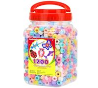Eppingwin 1200pcs Pony Beads for Bracelets, Macaron Kandi Beads for Hair Braids, Easy Storage Pony Bead for Jewelry Making