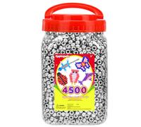 Eppingwin 2.5 lb Wholesale Large Pony Beads (6x9 mm) Bucket, Easy Storage Beads Bulk, Over 4500 Pony Bead for Jewelry Making, Crafts (Silver)