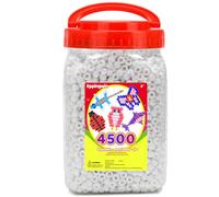 Eppingwin 2.5 lb Wholesale Large Pony Beads (6x9 mm) Bucket, Easy Storage Beads Bulk, Over 4500 Pony Bead for Jewelry Making, Crafts (White)