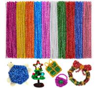 Eppingwin 200pcs Pipe Cleaners, Glitter Pipe Cleaners Craft Supplies, 10 Colors Chenille Stems for DIY Arts Crafts Project