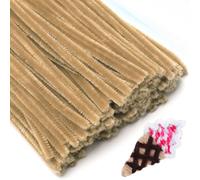 Eppingwin 200pcs Pipe Cleaners, Light Coffee Pipe Cleaners Craft Supplies,Chenille Stems for DIY Arts Crafts Project(Light Coffee)