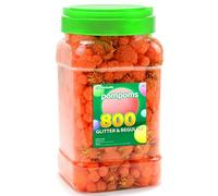 Eppingwin 800pcs Orange Pom Poms, Regular & Sparkly Pompoms, Assorted Size & Color Pom Poms, Glitter Pom Pom Balls for Arts, Crafts and DIY Projects(Orange)
