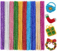 Eppingwin Glitter Pipe Cleaners for Crafts, 12 inch Chenille Stems, Pipe Cleaners Craft Supplies for Art, DIY Projects (Glitter)