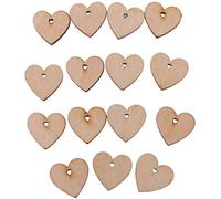 EPRHAY 100X Wooden Love Heart Slices Bulk Unfinished Wood Hearts with Holes 4cm Small Wood Scrapbooking Shapes Embellishments for DIY Crafting, Love Tags, Personalised Gifts, Wedding Decor