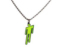 EPRHAY 1Pcs Lightning Luminous Humanoid Shape Necklace,Green Fluorescent Stainless Steel Necklace,Fashion Human Hip Hop Halloween Pendant,Jewelry Christmas Birthday Gifts for Women Man