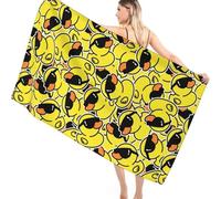 EPRHAY Cartoon Duck Kids Beach Towel Microfibre Large Beach Towel Duck Bath Towel Pattern Printed Surfing Towel Lightweight and Compact Quick Dry Microfibre Towel Novelty Sand Free Bath Towel (B)