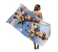 EPRHAY Giraffe Pattern Beach Towel Absorbent Lightweight Bath Sheets Beach Holiday Essentials Outdoor Travel Towel Microfibre Large Funny Surfing Swimming Towels Sand Free Quick Dry Towel (C)