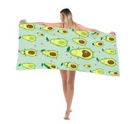EPRHAY Green Avocado Pattern Beach Towel Absorbent Bath Sheets Beach Holiday Essentials Outdoor Travel Towel Sand Free Towels Microfibre Surfing Towel Ultra-soft Swimming Towels (Small)