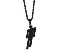 EPRHAY Men's Women’s Modern Human Form Necklace,Stainless Steel Crooked Head Humanoid Shape Pendant Necklace,Hip Hop Street Accessories,Creative Ornament Gifts for Teenager Girls Boys (Black)