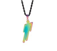 EPRHAY Men's Women’s Modern Human Form Necklace,Stainless Steel Crooked Head Humanoid Shape Pendant Necklace,Hip Hop Street Accessories,Creative Ornament Gifts for Teenager Girls Boys (Multicolour)