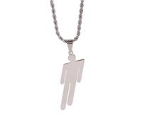EPRHAY Men's Women’s Modern Human Form Necklace,Stainless Steel Crooked Head Humanoid Shape Pendant Necklace,Hip Hop Street Accessories,Creative Ornament Gifts for Teenager Girls Boys (Silver)