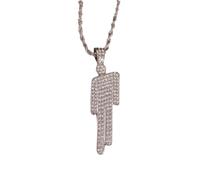 EPRHAY Men's Women's Colourful Rhinestone Human Necklace,Shining Multi-coloured Diamond Humanoid Shape Pendant,Unique Bad Guy Villain Stainless Steel Necklace,Hip Hop Ornament Jewelry Gifts (Silver)