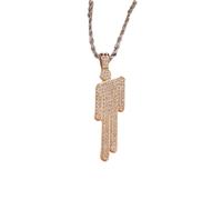 EPRHAY Men's Women's Colourful Rhinestone Human Necklace,Shining Multi-coloured Diamond Humanoid Shape Pendant,Unique Bad Guy Villain Stainless Steel Necklace,Hip Hop Ornament Jewelry Gifts (Gold)