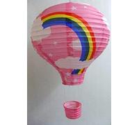 EPRHY Rainbow Hot Air Balloon Ceiling Light (Paper Lantern Lamp Shade) - Pink