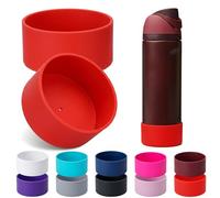 Epritliber 2Pcs Silicone Boot for Owala Water Bottle 24oz,Owala Boot Bottle Accessories,Owala Sleeve Bottom Bumper Protector Cover for FreeSip Stainless Steel Water Bottles-Red