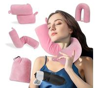 EPROICKS Travel neck pillow Twist, Travel Cushion for Airplane, Flight Pillows for Long Haul Flights, Memory Foam Neck Support for adults, accessories (pink)