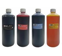 EPS 1000ml Edible Ink Refill Set - Bulk Edible Ink Set for Refilling Edible Ink Cartridges for Canon and Epson Edible Printers - Black, Cyan, Magenta and Yellow.