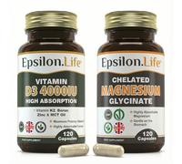 Epsilon Life Vitamin D3 K2 MK7 and Chelated Magnesium Glycinate Bundle