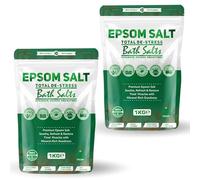 Epsom Bath Salts 1kg - Geranium, Orange & Nutmeg Scent | Natural Magnesium Sulphate | Calming Bath Soak for Deep Relaxation, Sleep Support & Muscle Recovery (Pack of 2)