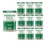 Epsom Bath Salts 1kg - Geranium, Orange & Nutmeg Scent | Natural Magnesium Sulphate | Calming Bath Soak for Deep Relaxation, Sleep Support & Muscle Recovery (Pack of 10)