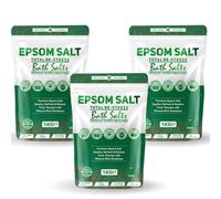 Epsom Bath Salts 1kg - Geranium, Orange & Nutmeg Scent | Natural Magnesium Sulphate | Calming Bath Soak for Deep Relaxation, Sleep Support & Muscle Recovery (Pack of 3)