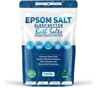 Epsom Bath Salts 1kg - Lavender, Jasmine & Sandalwood Scent | Natural Magnesium Sulphate | Calming Bath Soak for Deep Relaxation, Sleep Support & Muscle Recovery (Pack of 1)